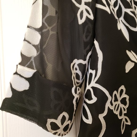 Women's Blazer with Shoulder Pads and 3/4 Sleeves by Alex Evenings Size large - Picture 2 of 5